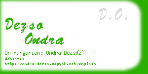 dezso ondra business card